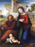 Fra Bartolommeo The Virgin Adoring the Child with Saint Joseph oil on canvas